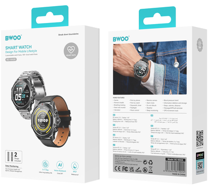 Smartwatch BWOO WA-08, Zwart