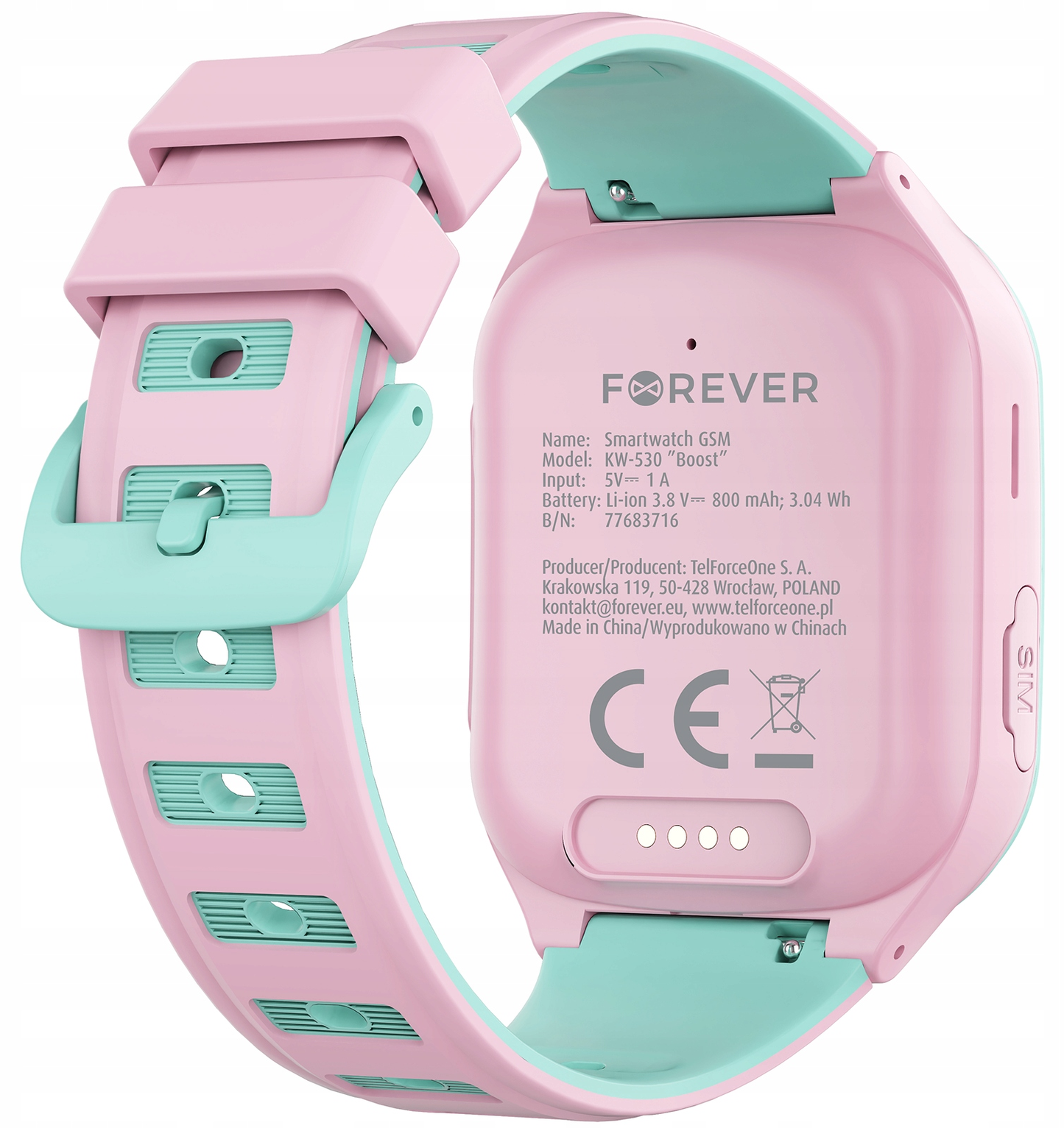 Smartwatch Forever Kids Boost KW-530 Call, Roze