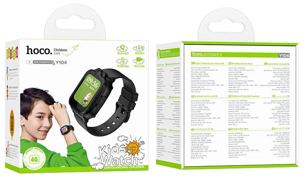 Smartwatch HOCO Y104 Kids Call, Zwart