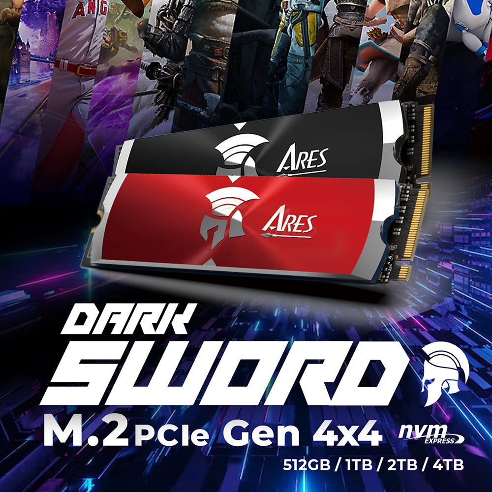Solid State Drive (SSD) Dato Ares Dark Sword, NVME 1.4, PCIE Gen4x4, 1TB, Rood ARSDSR-1TB