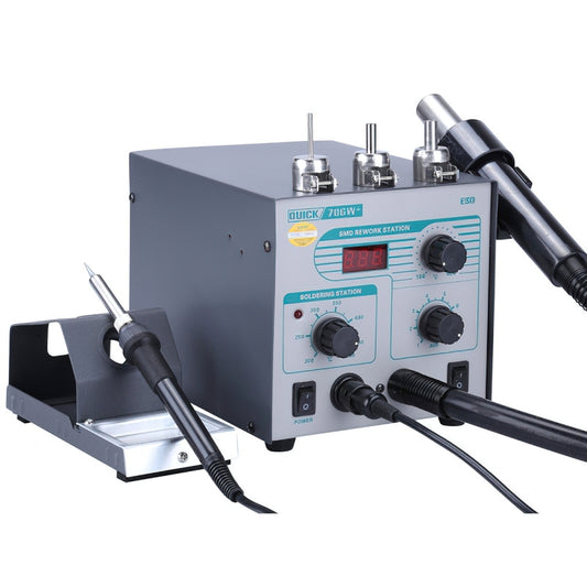 Warmeluchtstation en Soldeerbout Quick 706W+