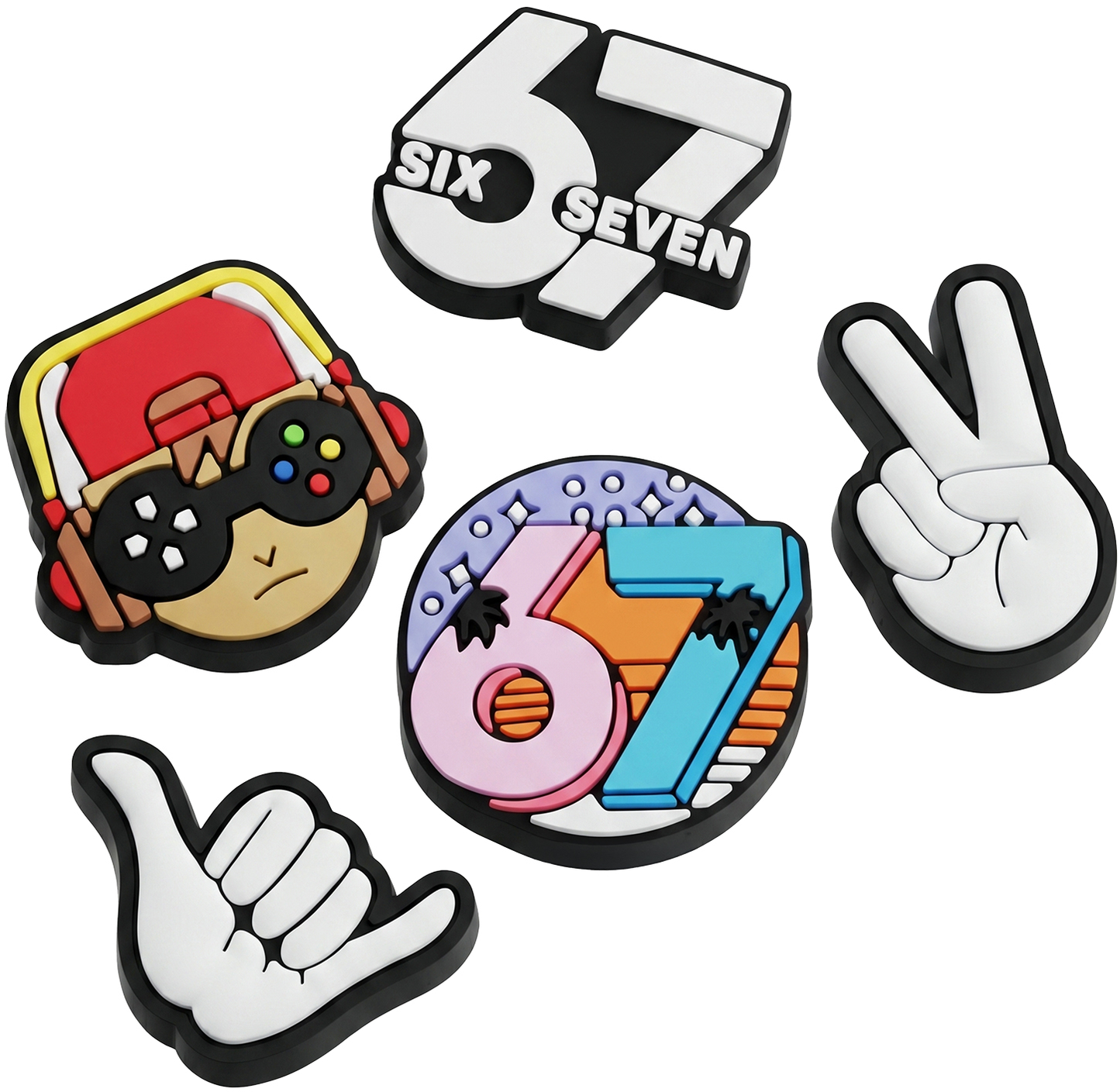 3D Sticker OEM 67 voor Telefoonhoesje / Tablet, Set van 5 stuks, Multicolor