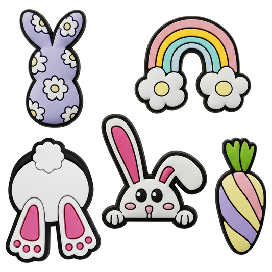 3D OEM Bunny Sticker voor Telefoonhoes / Tablet, Set van 5 stuks, Multicolor