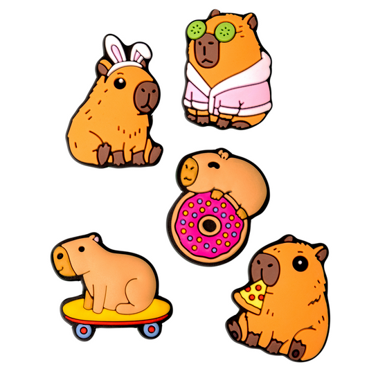 3D OEM Capybara Sticker voor Telefoonhoes / Tablet, Set van 5 stuks, Multicolor