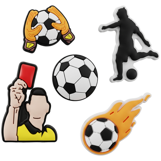 3D OEM Football Sticker voor Telefoonhoesje / Tablet, Set van 5 stuks, Multicolor