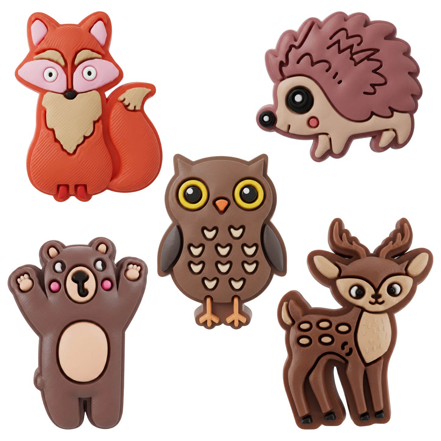 3D OEM Forest Sticker voor Telefoonhoes / Tablet, Set van 5 stuks, Multicolor