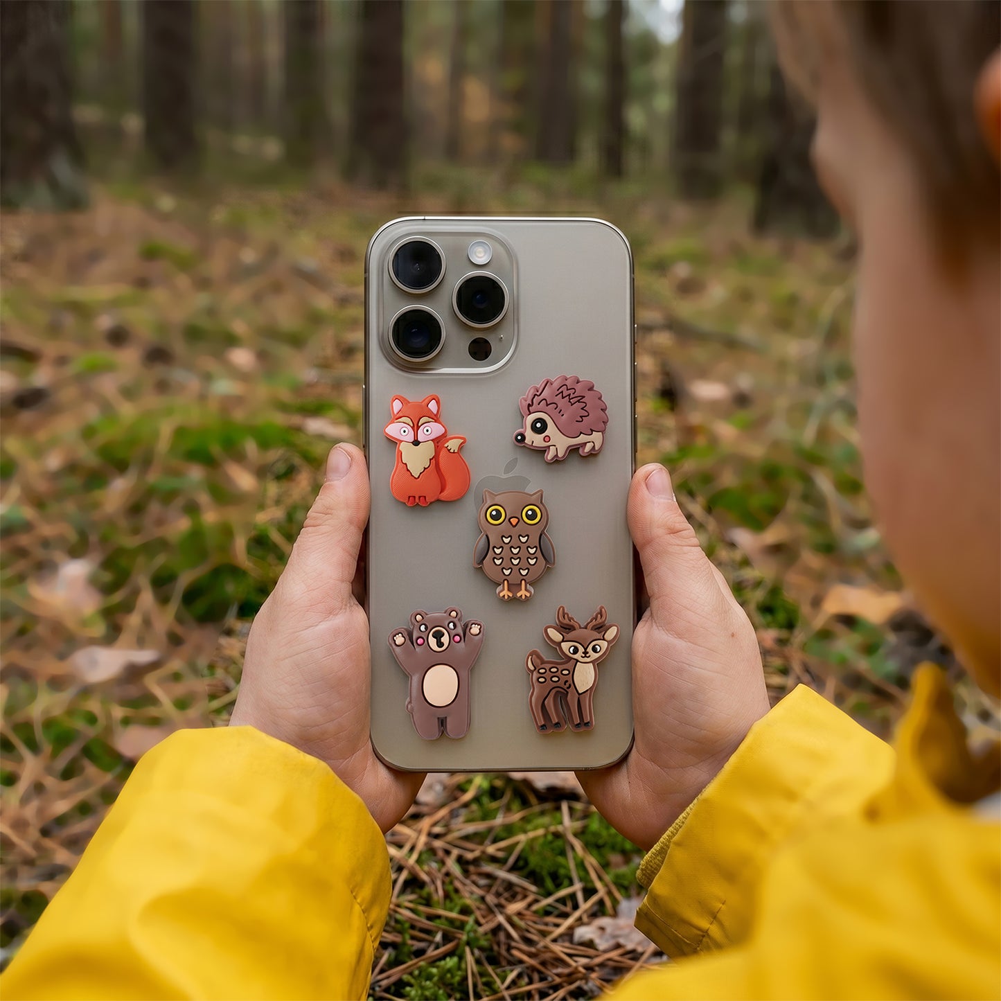 3D OEM Forest Sticker voor Telefoonhoes / Tablet, Set van 5 stuks, Multicolor