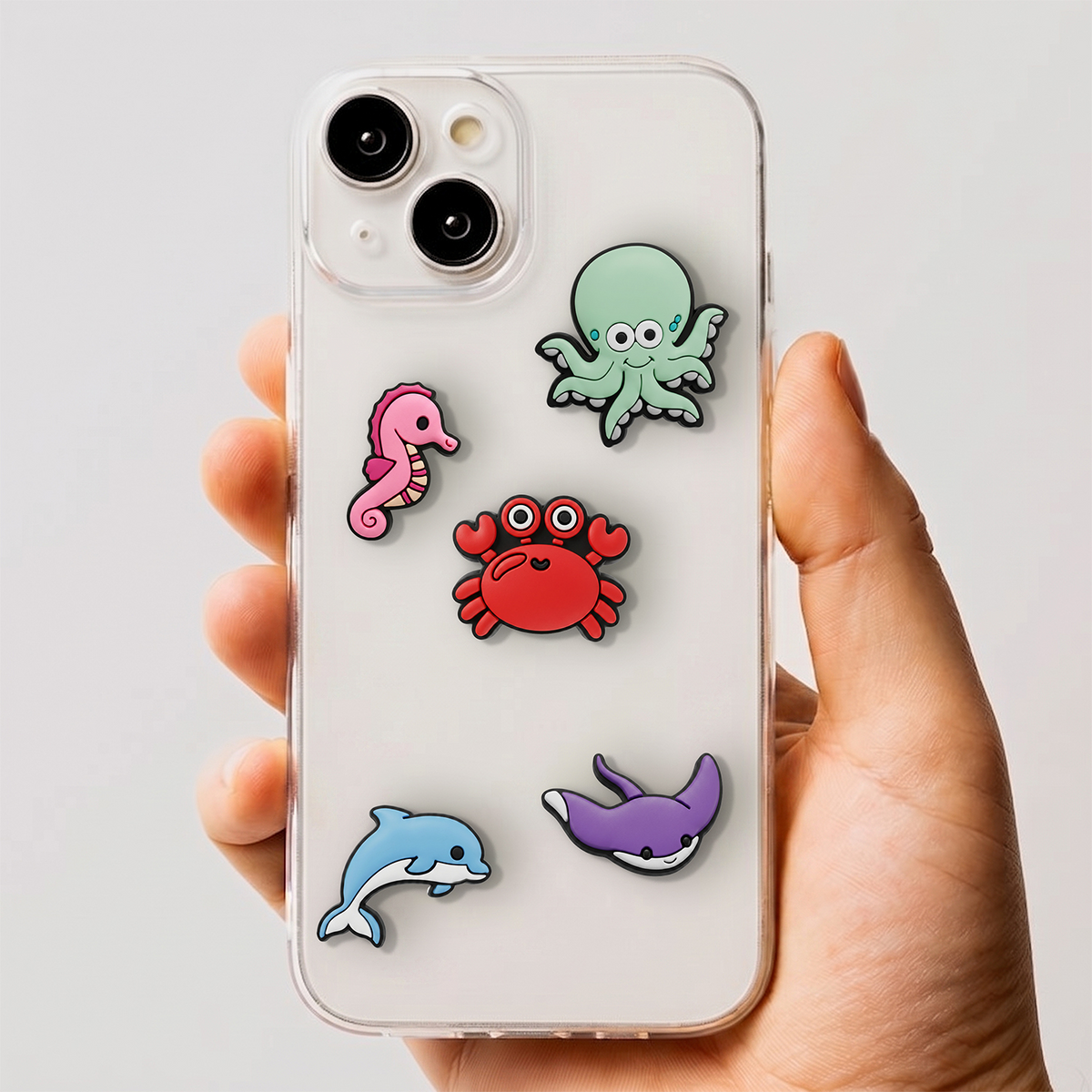 3D OEM Ocean Sticker voor Telefoon / Tablethoes, Set van 5 stuks, Multicolor