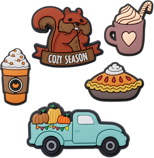 OEM 3D-stickers Pumpkin Spice voor telefoonhoesje / tablet, set van 5 stuks, meerkleurig