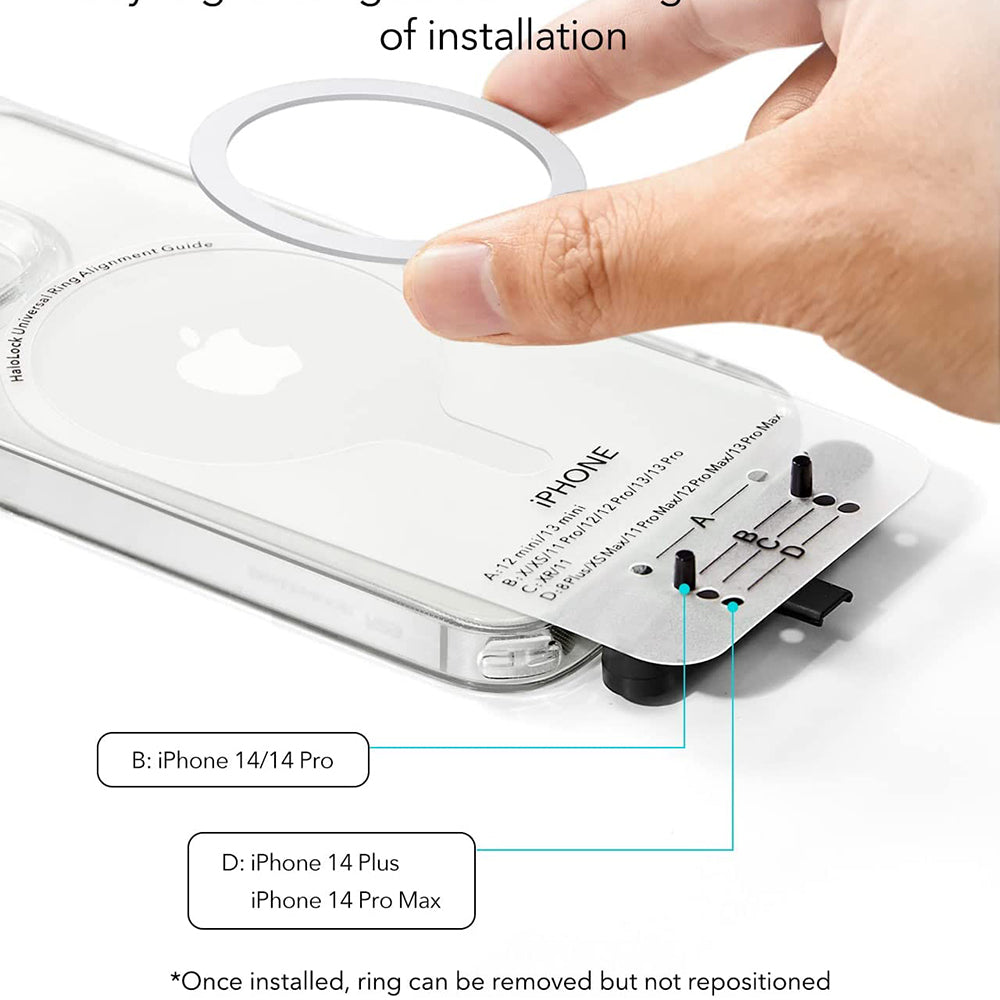 Metalen Sticker ESR HaloLock, Set van 2 stuks, Wit