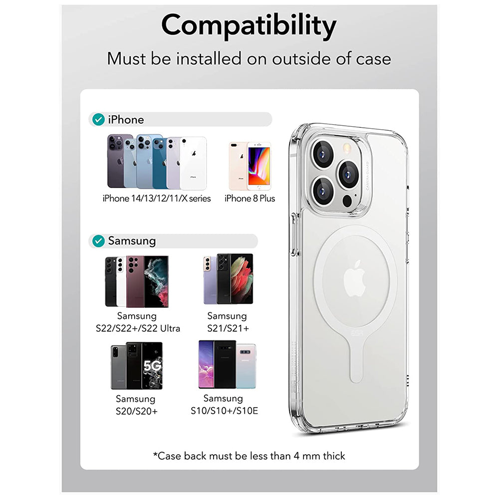 Metalen Sticker ESR HaloLock, Set van 2 stuks, Wit