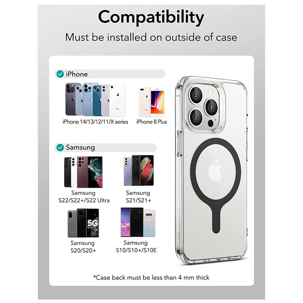 Metalen Sticker ESR HaloLock, Set van 2 stuks, Zwart