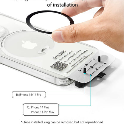 Metalen Sticker ESR HaloLock, Set van 2 stuks, Zwart Zilver