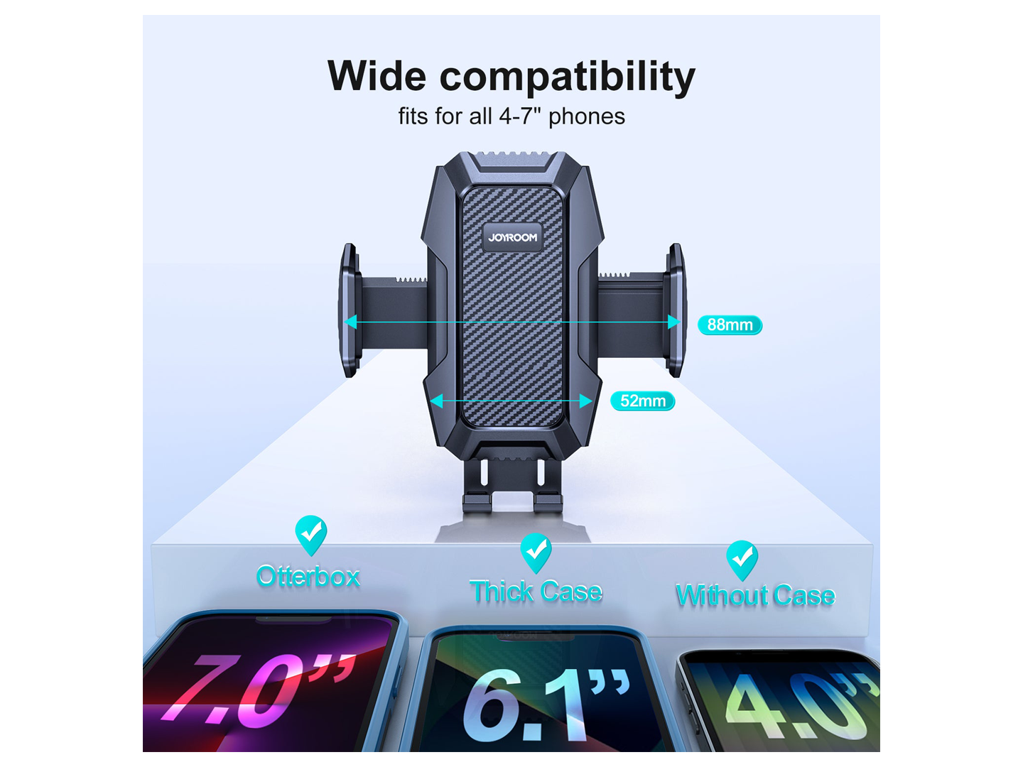 Autohouder Joyroom JR-ZS285, 4.5inch - 6.5inch, Zwart