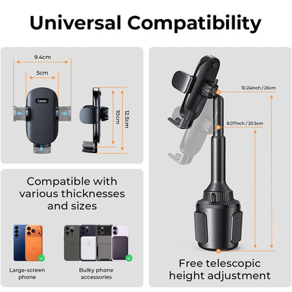 Autohouder Lisen, 4.7inch - 7.2inch, Zwart YL0220100001