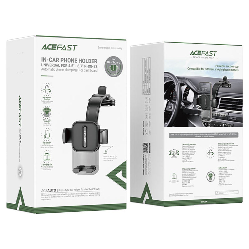 Autohouder Acefast D26, Universeel, Zwart