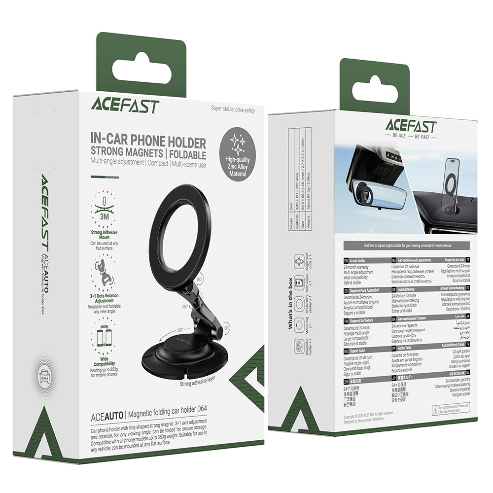 Magnetische Autohouder Acefast D64, Universeel, Zwart
