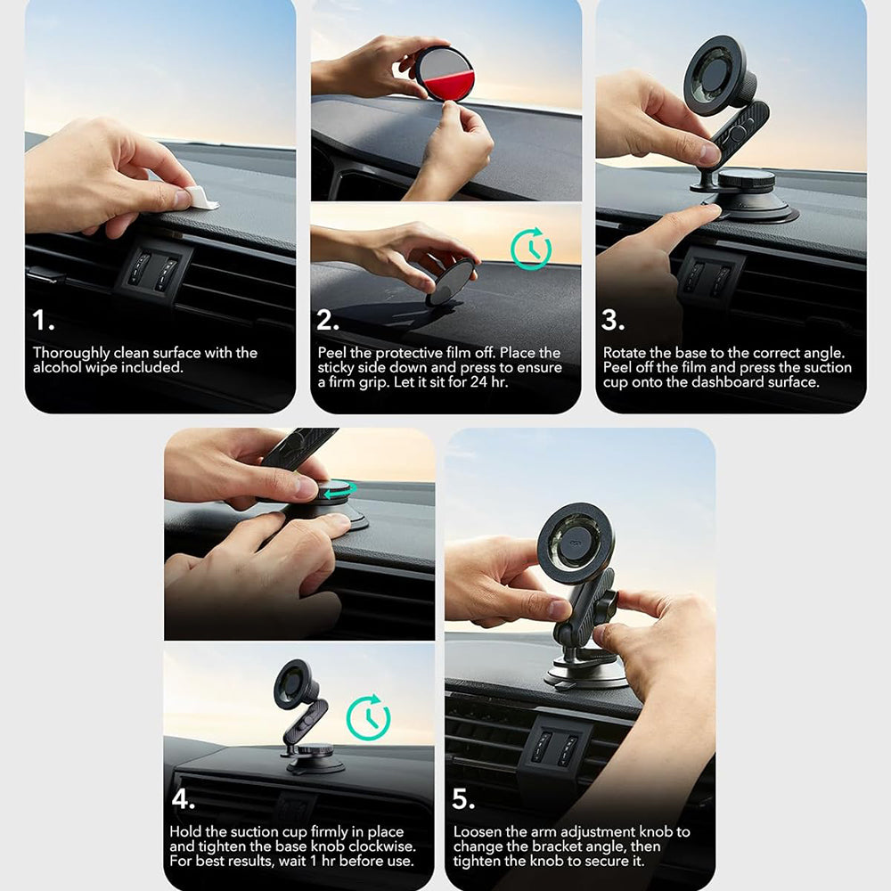 Magnetische Autohouder ESR OmniLock Dash, Universeel, Zwart