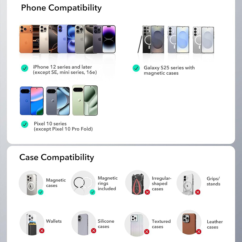 Magnetische Autohouder ESR OmniLock Vent, Universeel, Zwart