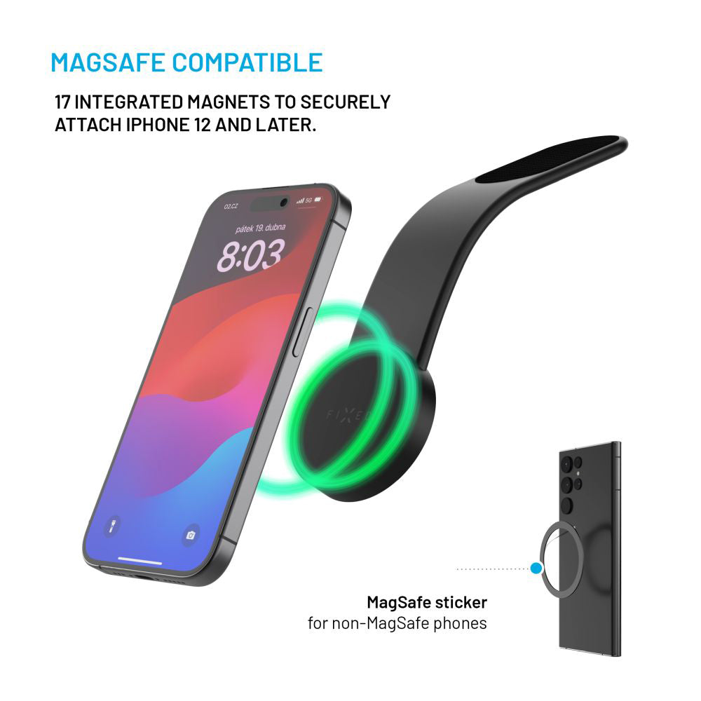 Magnetische Autohouder Fixed Mag Floppy, Universeel, Zwart