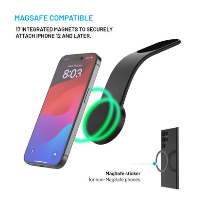 Magnetische Autohouder Fixed Mag Floppy, Universeel, Zwart