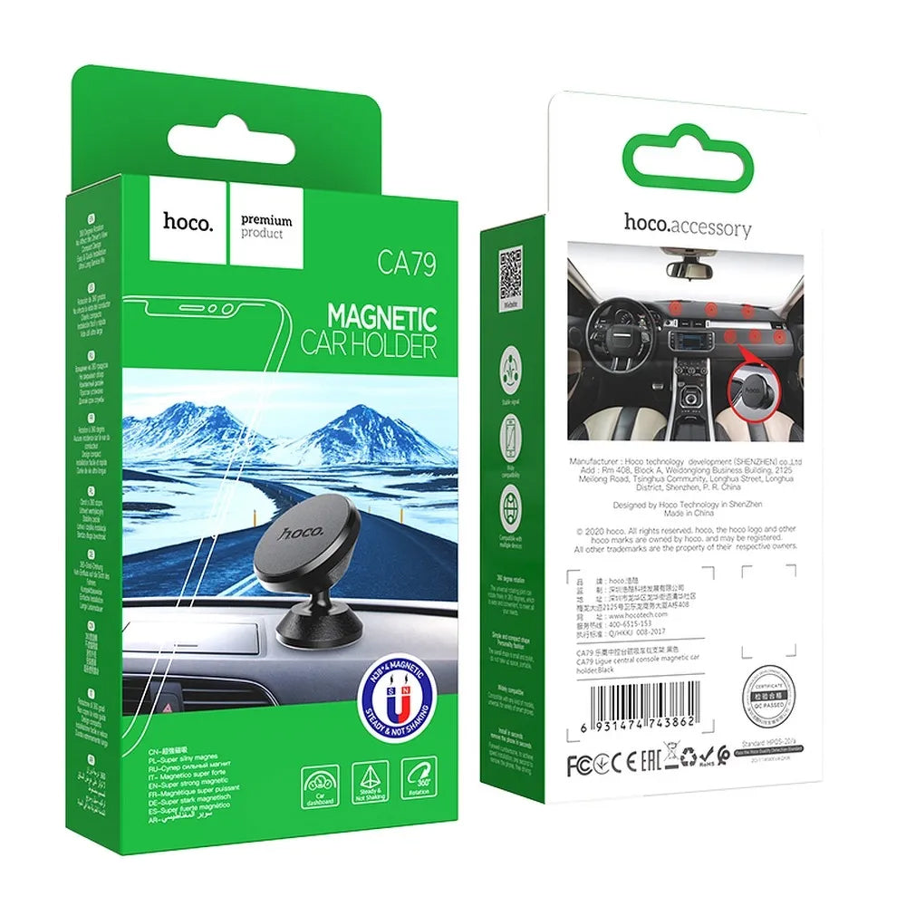 Magnetische Autohouder HOCO CA79, 4.5inch - 7inch, Zwart