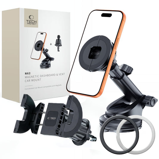 Magnetische Autohouder Tech-Protect N62 2in1, Universeel, Zwart