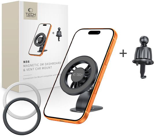 Magnetische Autohouder Tech-Protect N56 2in1 II, Universeel, Zwart