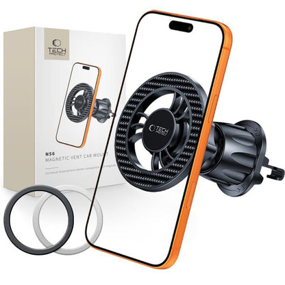 Magnetische Autohouder Tech-Protect N56 Carbon Vent, Universeel, Zwart