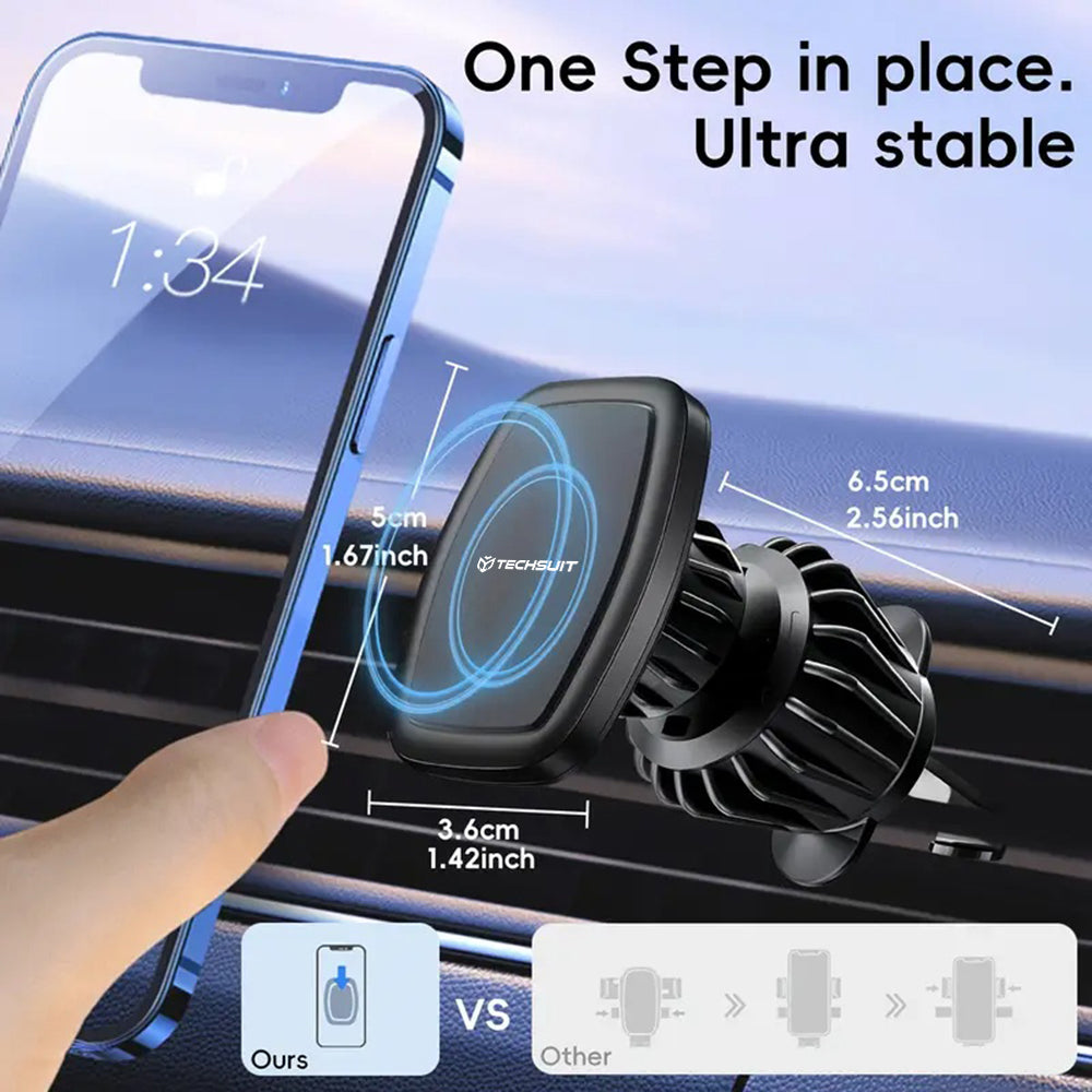 Magnetische Autohouder Techsuit S2, Universeel, Zwart