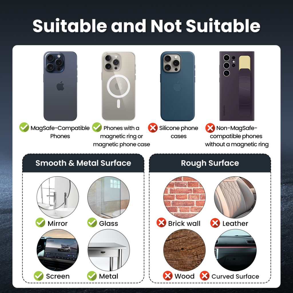 Magnetische Autohouder XO Design C155, Universeel, Zwart