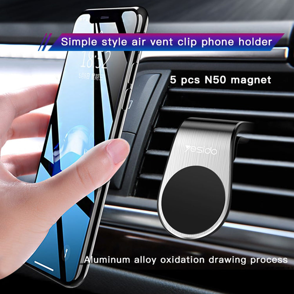 Magnetische Autohouder Yesido C64, Universeel, Zwart