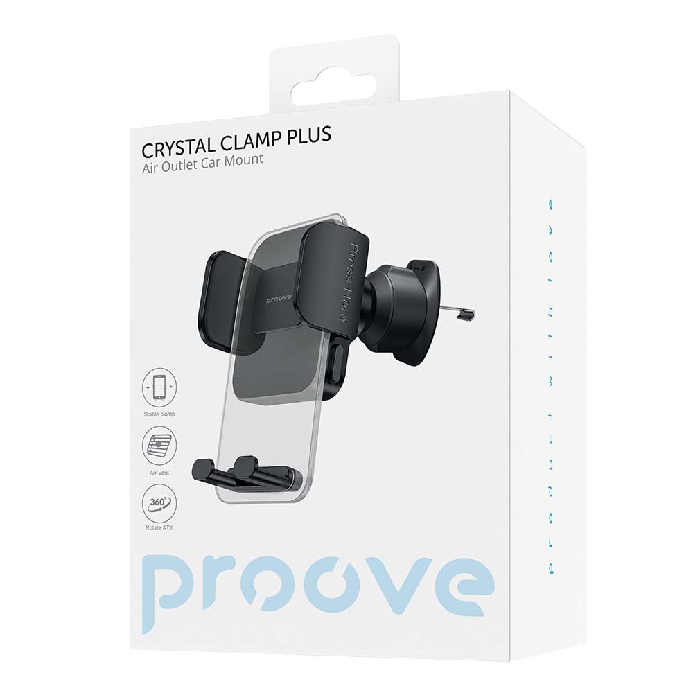 Autohouder Proove Crystal Clamp Plus Vent, 4.7inch - 6.9inch, Zwart CHCCP0000001