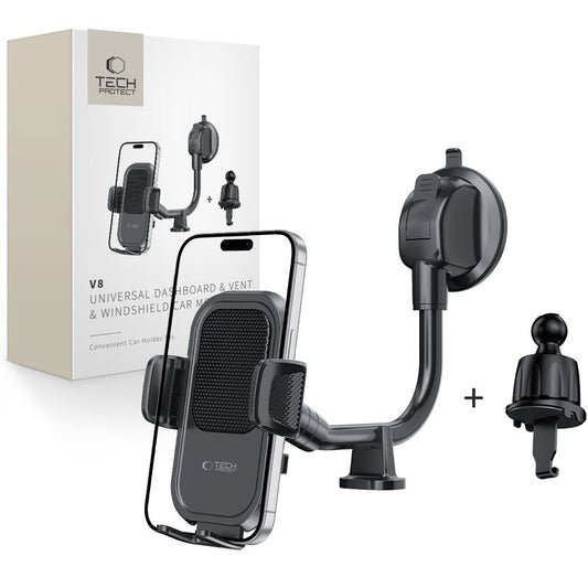 Autohouder Tech-Protect V8-2 2in1, Universeel, Zwart