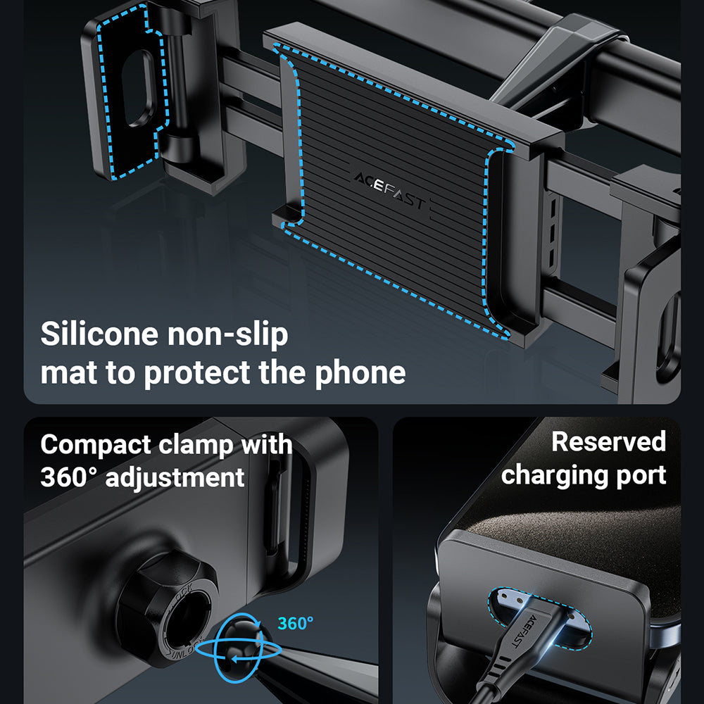 Auto Hoofdsteunhouder Acefast D8, 4.7inch - 12.9inch, Zwart