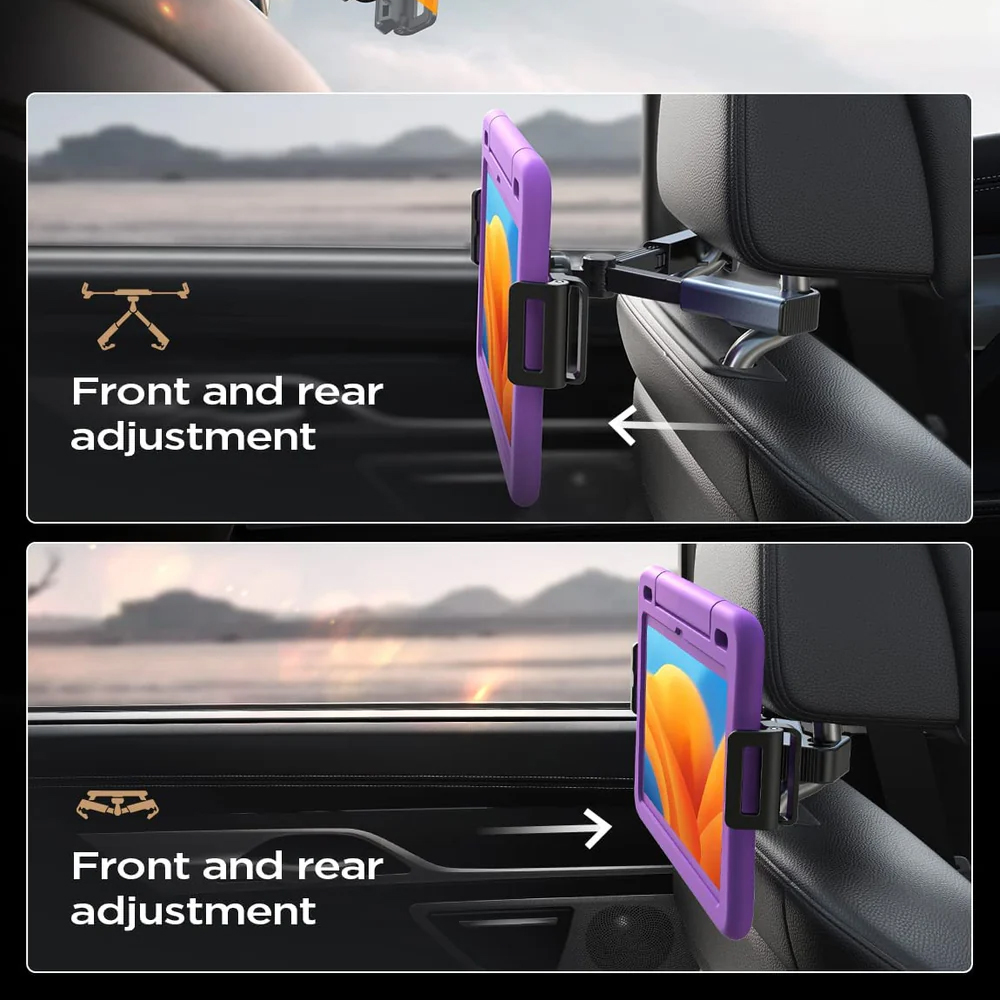 Lisen Headrest Car Mount for Phone / Tablet, 4.7inch - 12.9inch, Black, Resealed YL0221030002