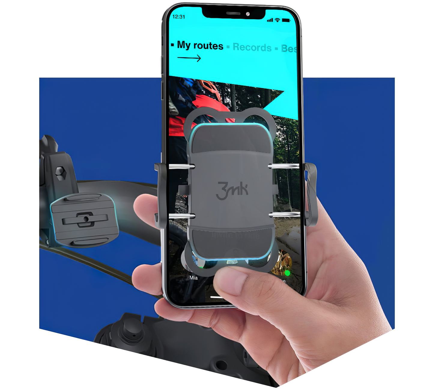 Fietshouder 3MK Holder Pro, Universeel, Zwart
