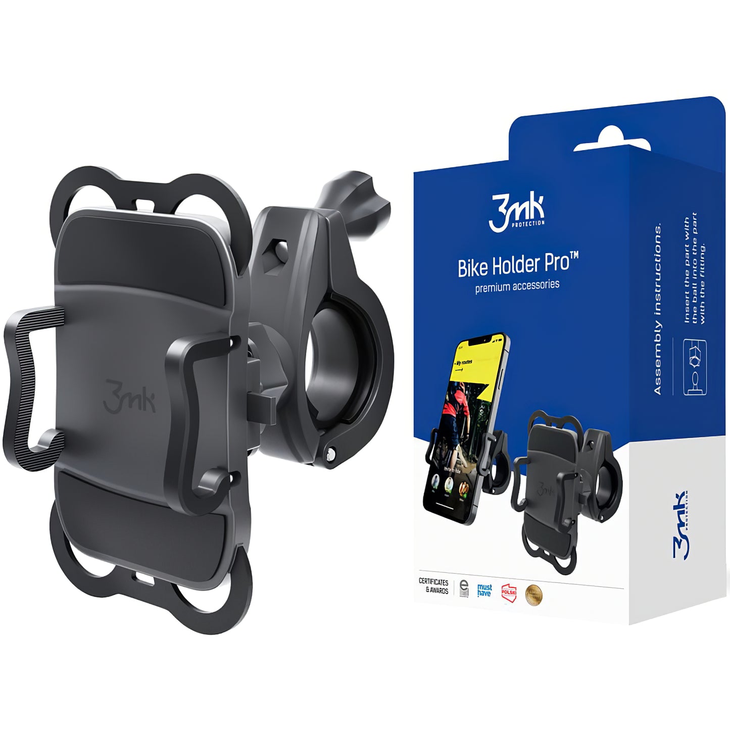 Fietshouder 3MK Holder Pro, Universeel, Zwart