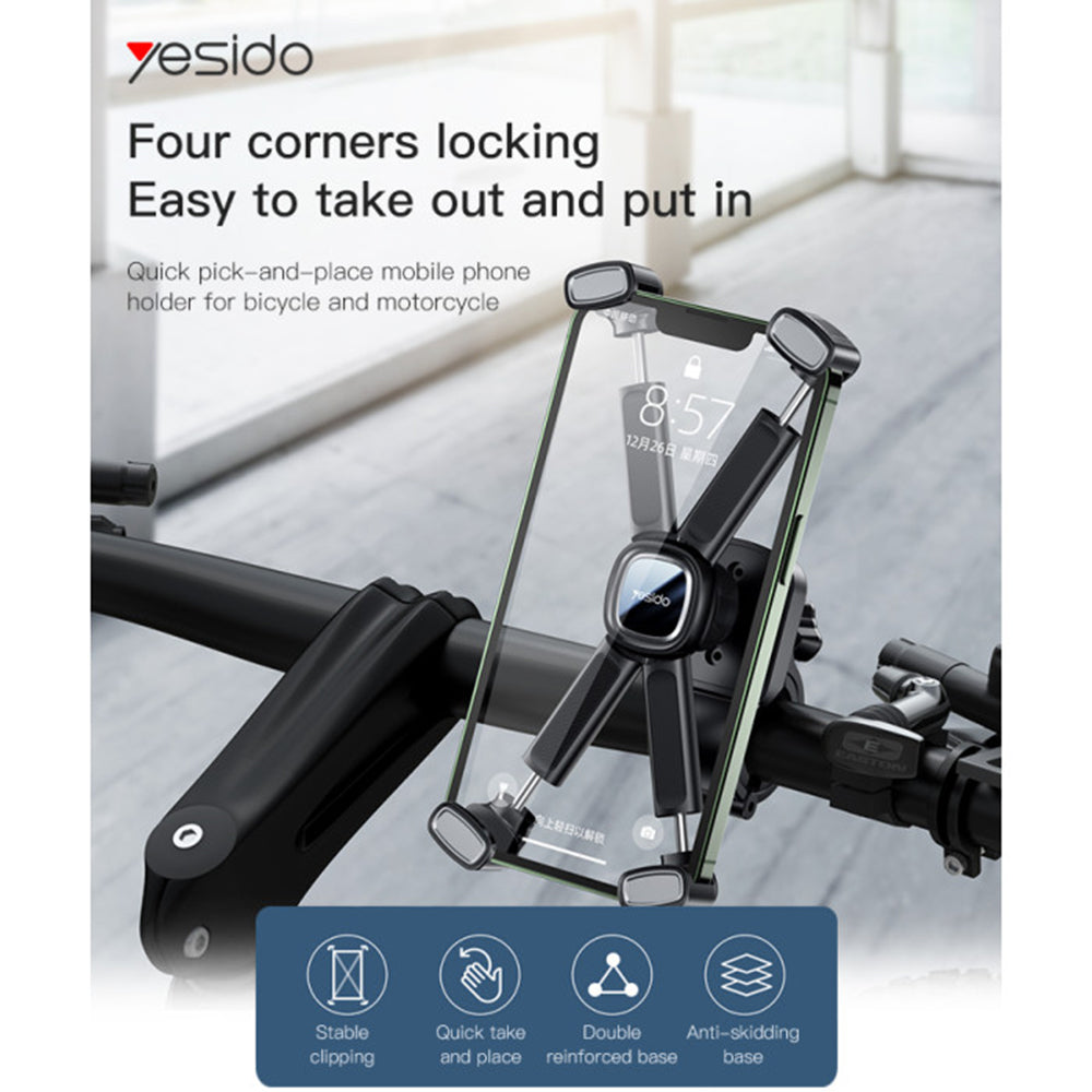 Fietssteun Yesido C191, 4.5inch - 6.8inch, Zwart