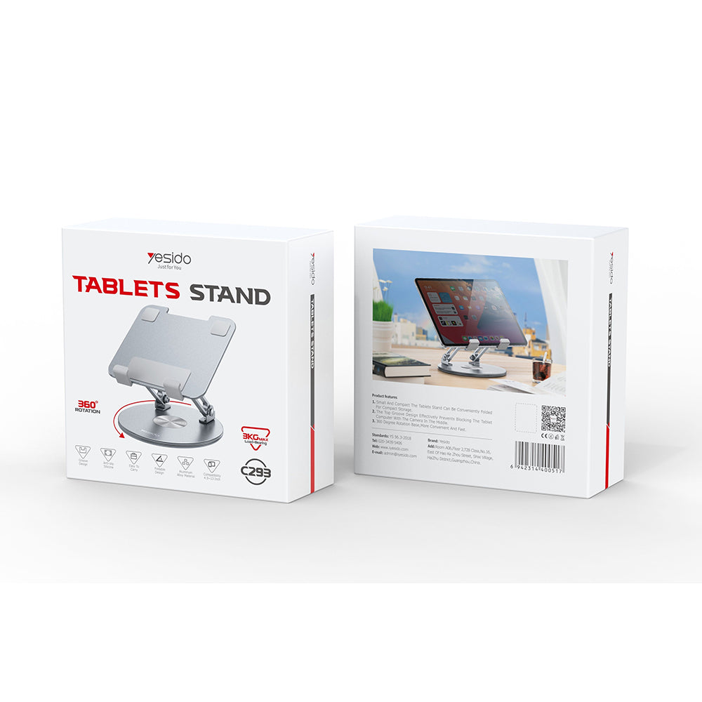 Bureauhouder Yesido C293 voor Telefoon / Tablet, 4.5inch - 13inch, Zilver