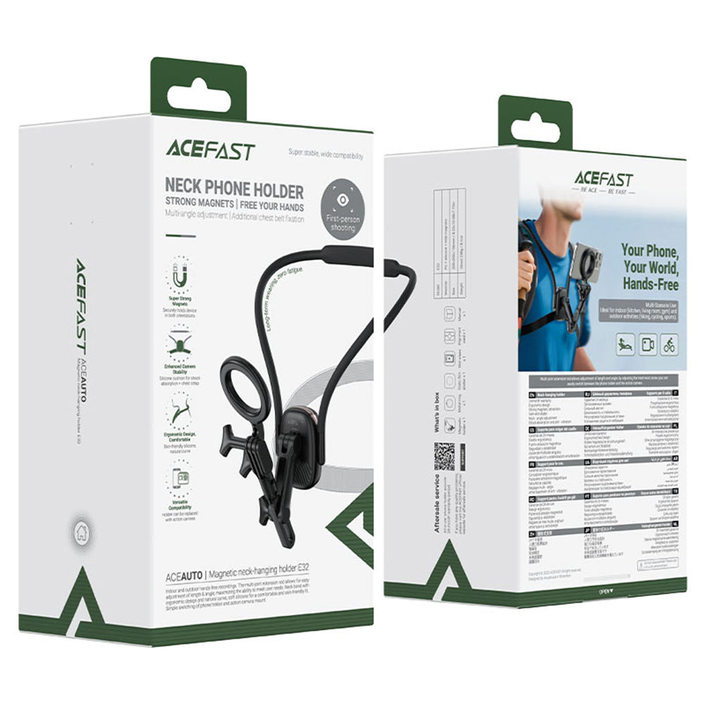 Magnetische Neksteun Acefast E32, Universeel, Zwart