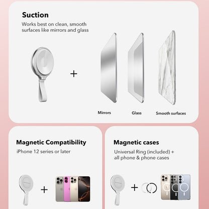 ESR HaloLock Leren Ringhouder, Universeel, Wit