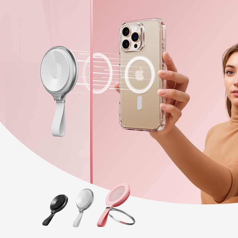 ESR HaloLock Leren Ringhouder, Universeel, Wit