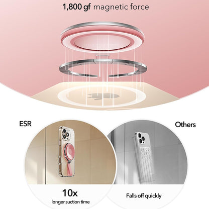 ESR HaloLock Leather Ring Holder, Universal, Pink