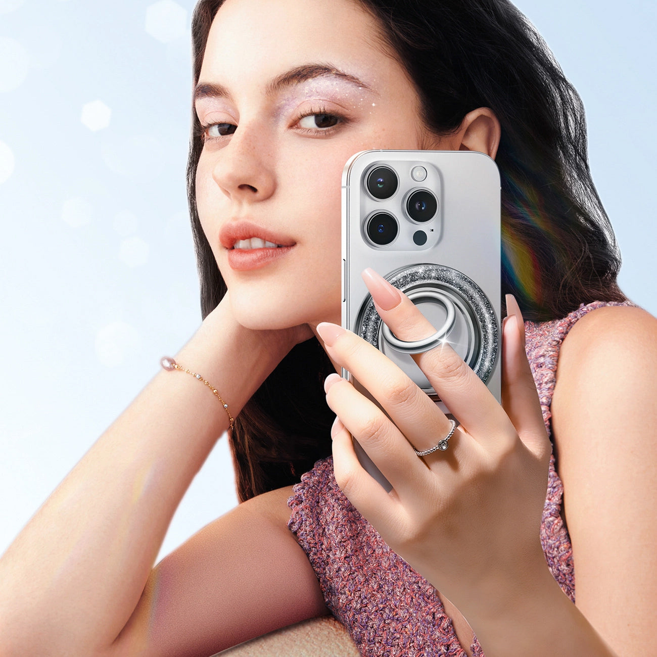 Ringhouder Joyroom JR-ZS425 Glitter, Universeel, Zwart