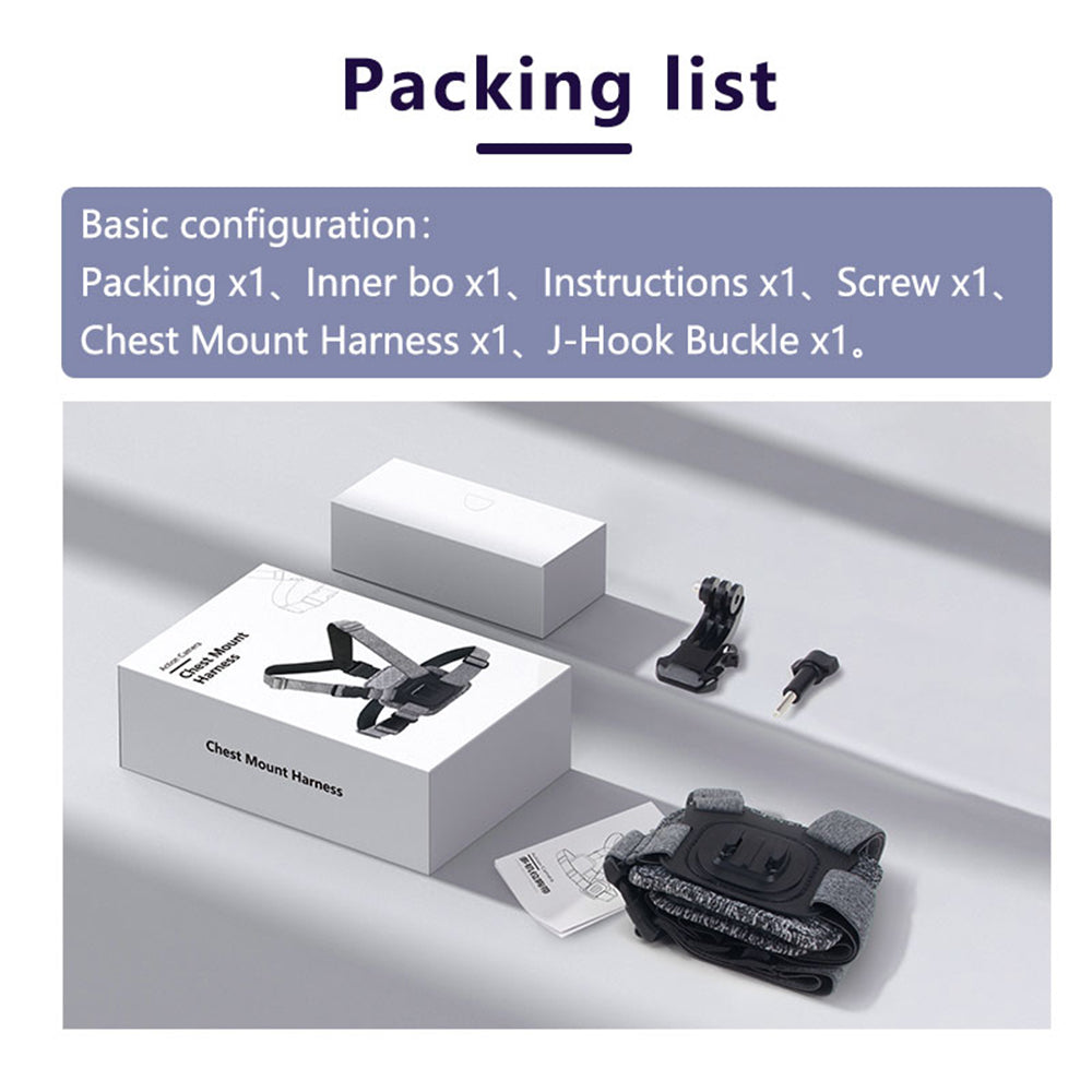 Sportcamera Borststeun Techsuit JX-002 voor GoPro Series, Grijs