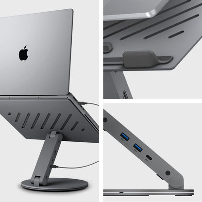 Spigen LD204H Laptopstandaard, Zilver
