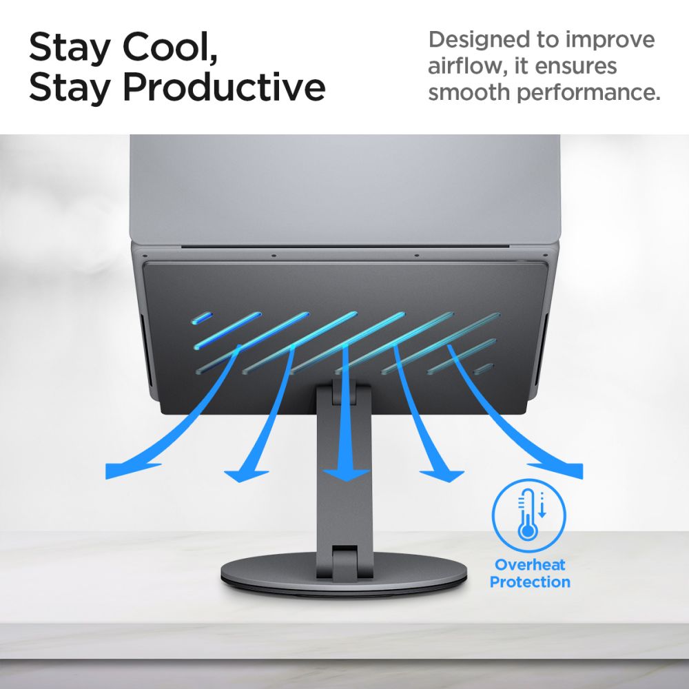 Spigen LD204H Laptopstandaard, Zilver