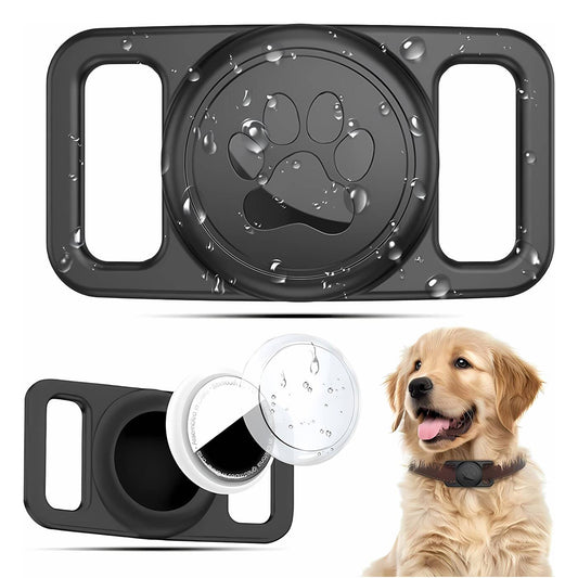 Techsuit BuddyGuard DG1 houder voor Apple AirTag aan huisdier halsband, Zwart