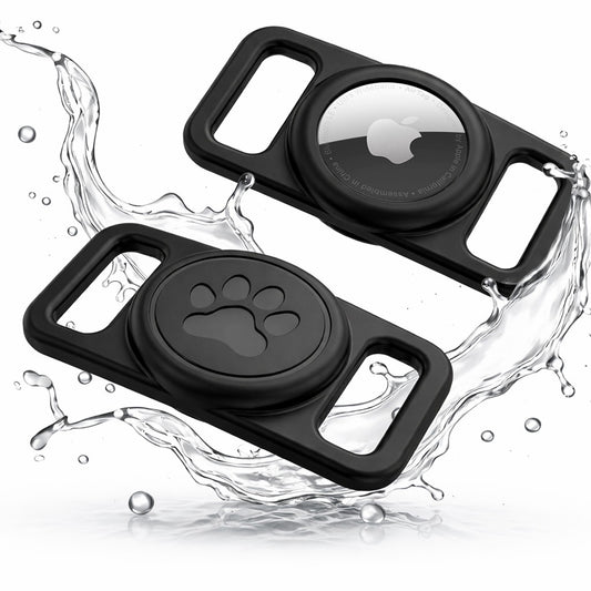 Techsuit BuddyGuard DG1 houder voor Apple AirTag aan huisdier halsband, Zwart